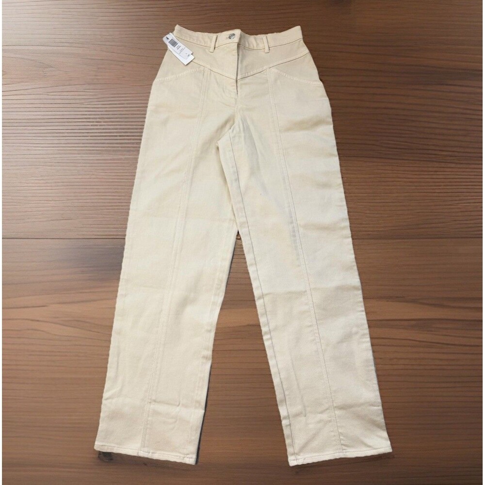 NWT Aritzia Little Moon Archer Pants SIZE 2 GD Birch Ivory Cream High Waist Work